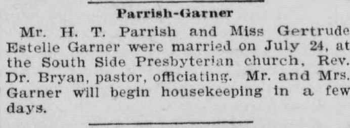 H.T. Parrish-Gertrude Estelle Garner
